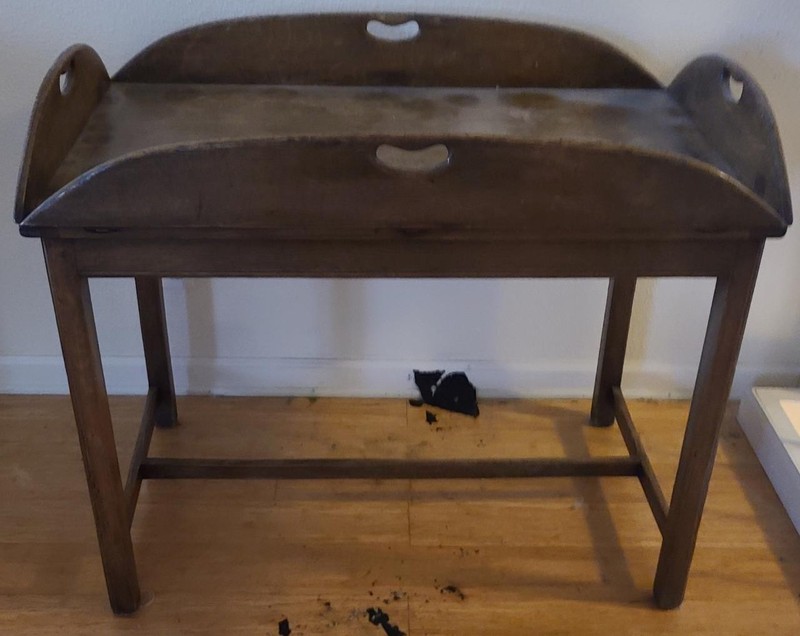 Antique Mahogany Butler’s Tray Table – Fixed Base – GDC – USEFUL and STYLISH gallery