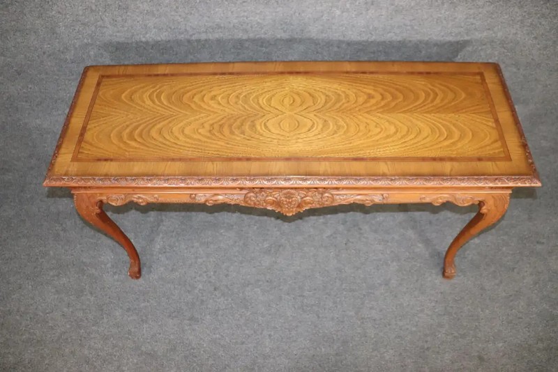Ornately Carved Walnut Georgian Style Inlaid Server or Console Table gallery