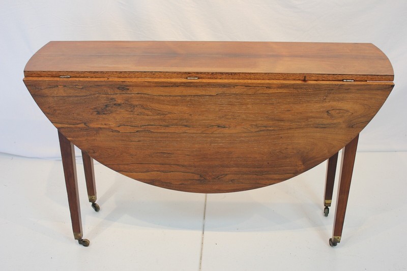 Early 19th Century American Federal Rosewood Drop Leaf Table (AF1-338)