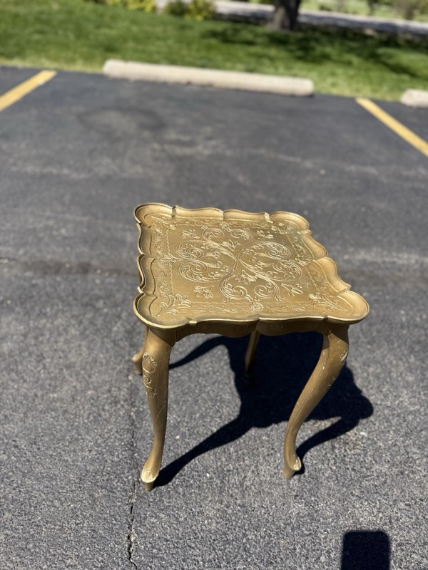 Vintage Italian Florentine Side Table Gold Baroque MCM 12" X 12"X 17” gallery