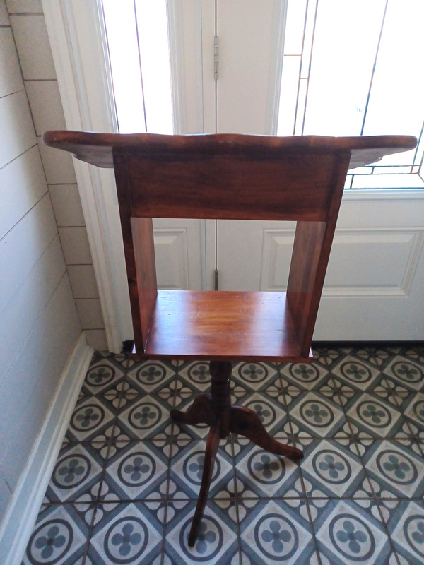 Mid Century Wooden Lectern w/ Storage Tripod Pedestal 41x13x22" gallery