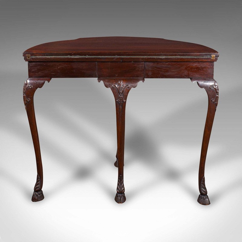 Antique Georgian Revival Card Table, English, Folding, Games, Victorian, C.1890 gallery