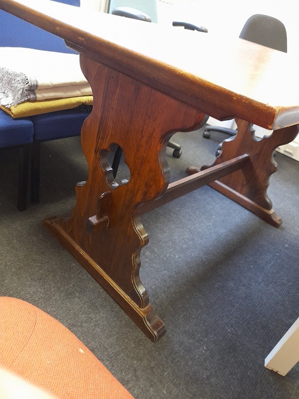 Antique Oak Farmhouse Rectory Table Oak Vaneer Top gallery