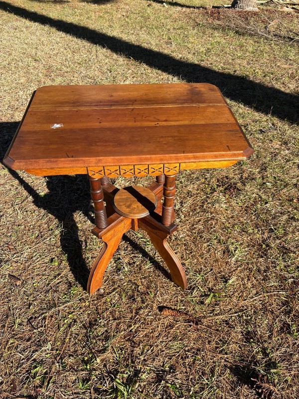 Antique 19th C Eastlake Style Cherry Side Table 28"X20"X30" gallery
