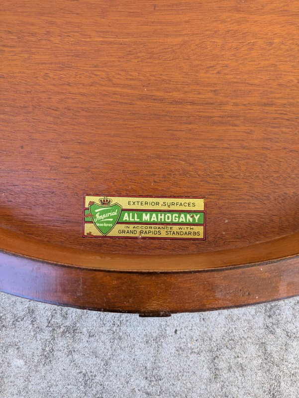 Vintage Chippendale Style Mahogany Wood 2-Drawer Serpentine Table Federal G59 gallery