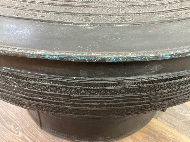 Southeast Asian Bronze Rain Drum Side Table gallery