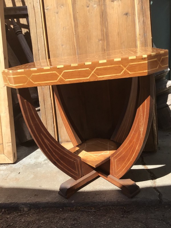 Unique Moorish Style Cedar side table with Intricate Inlay gallery