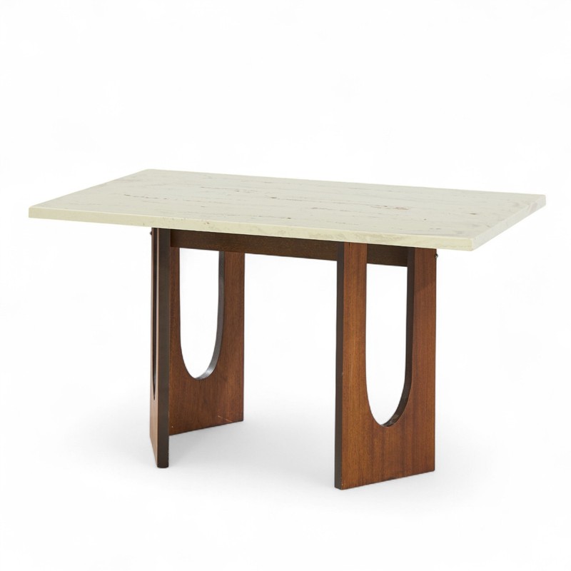Harvey Probber Mid Century Walnut and Stone Side Table gallery