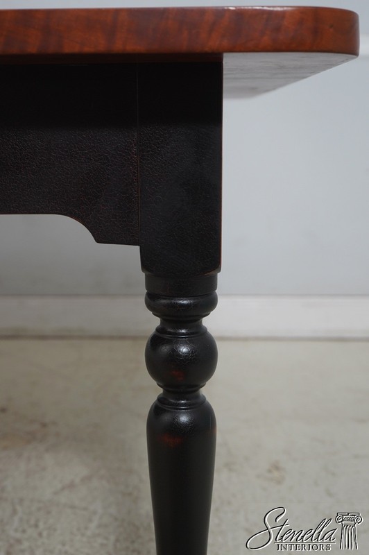L70961: Country 1 Drawer Cherry Dining Room Table w. Black Legs gallery