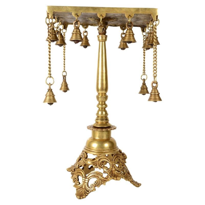 Table/Stand Antique Look Temple Traditional Bell Hanging Solid Pattern20.32 CM gallery