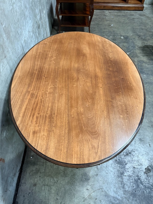 Antique Renaissance Revival Oval Center Hall Table Barley Twist gallery