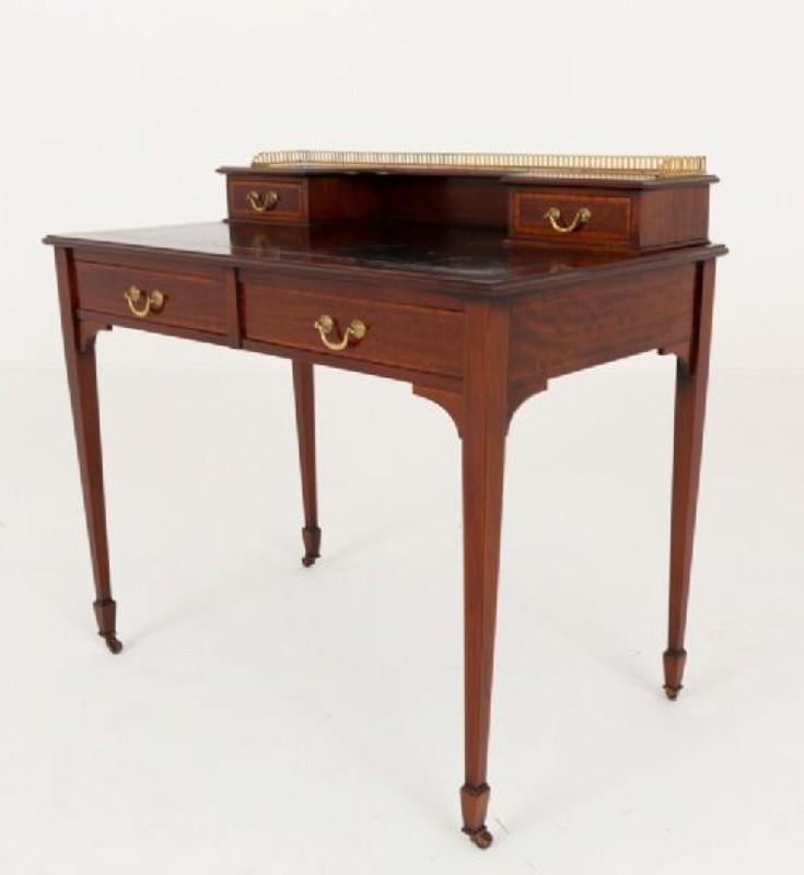 Sheraton Revival Desk Inlay Writing Table 1890 gallery