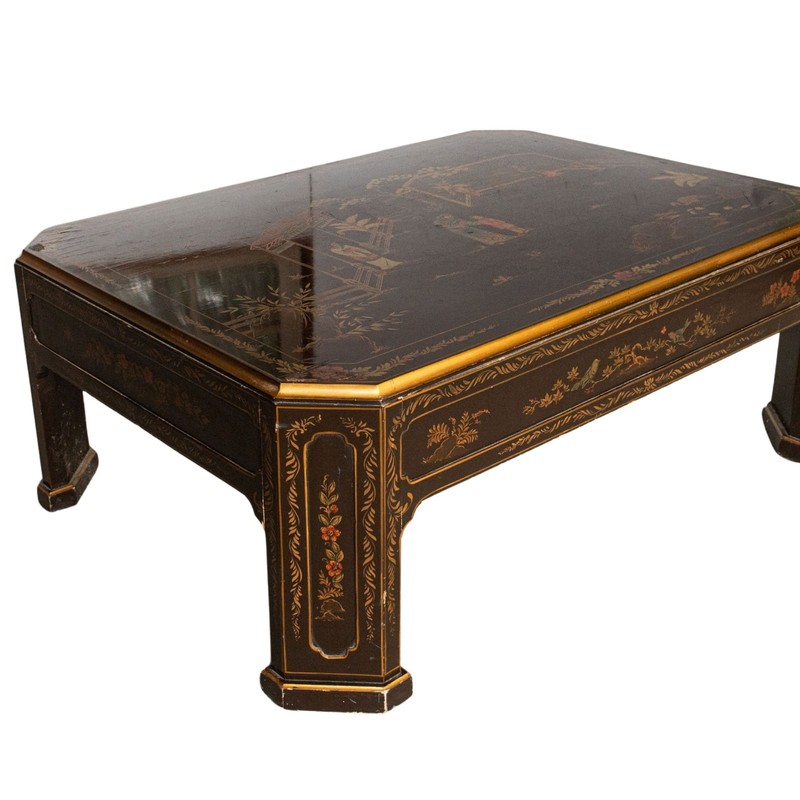 Black Lacquered Chinoiserie Coffee Table gallery
