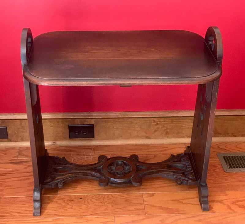 ANTIQUE LIFETIME FURNITURE Michigan OAK JACOBEAN TRESTLE TABLE Local Pickup NC gallery