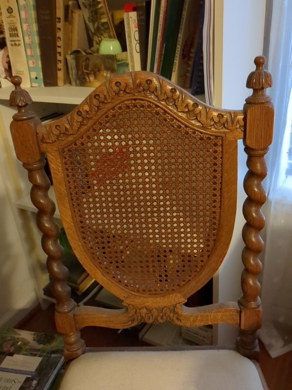 antique Oak Hexagon Side Table And Chair gallery