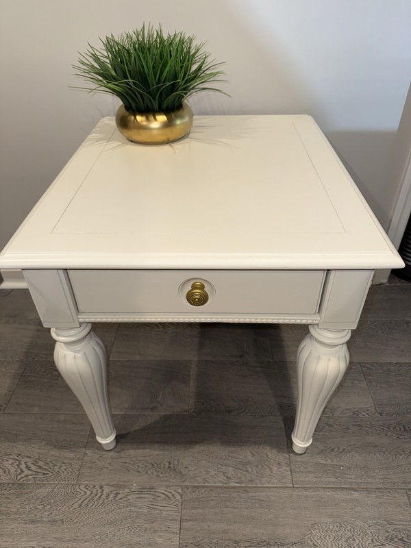 Stanley Furniture White End Table with Drawer