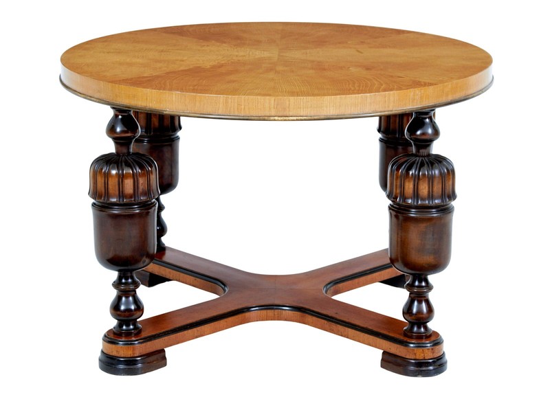 ART DECO BIRCH AND ELM CIRCULAR COFFEE TABLE gallery