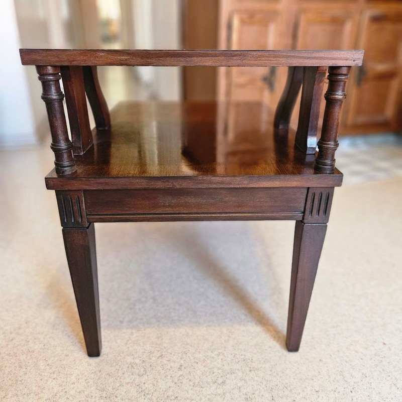 Vintage, 1970s, MCM Mid Century Mersman 55-1 2-Tier Mahogany End Table – Restore gallery