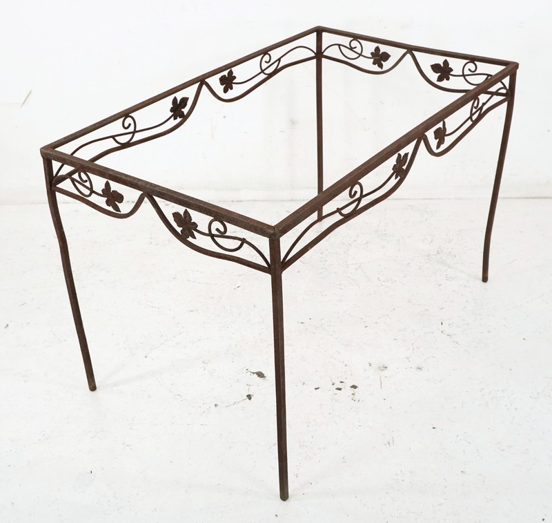 Vintage Rectangle Wrought Iron Table Base 46.25 x 29.75 in.