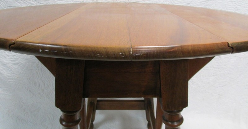 Chery or Maple Mid-Century COLONIAL REVIVAL Drop Leaf End Table D. M. Read Co. gallery