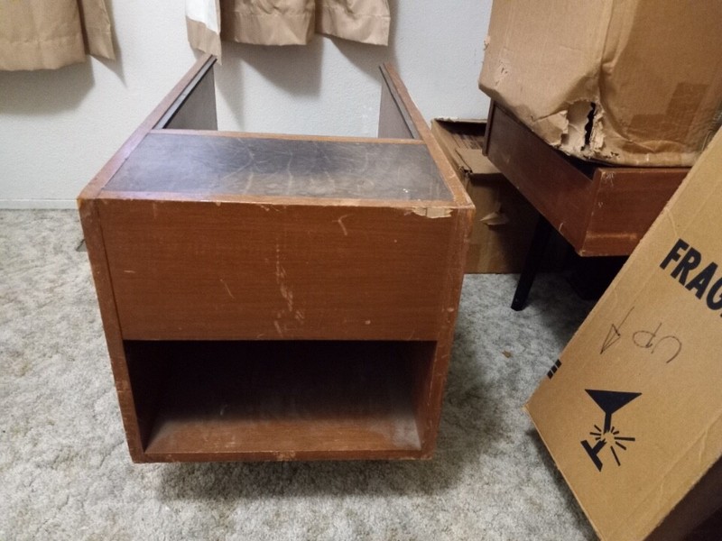 1950s George Nelson/Herman Miller Table Lamp With Glass Top and Single Drawer