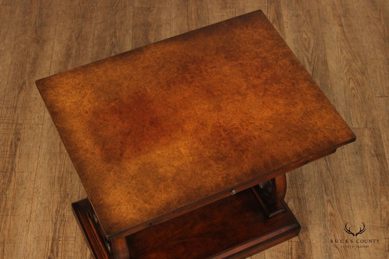 Councill Empire Style Burl Wood One-Drawer End Table gallery
