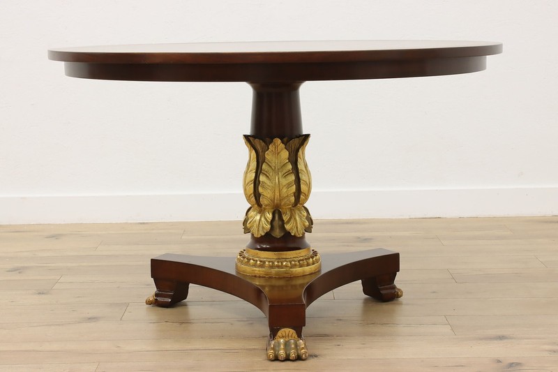 Classical Carved Mahogany & Gold Center or Entry Table #55405 gallery