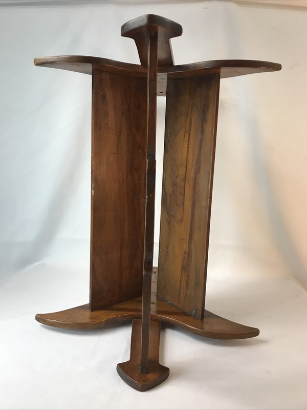 Vintage Mission Arts & Crafts Standing Floor Book Trough Shelf Rack gallery