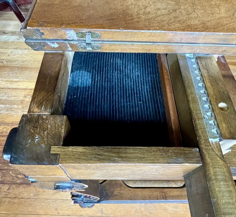 Antique Side Table/ Fold Out Dining Table gallery