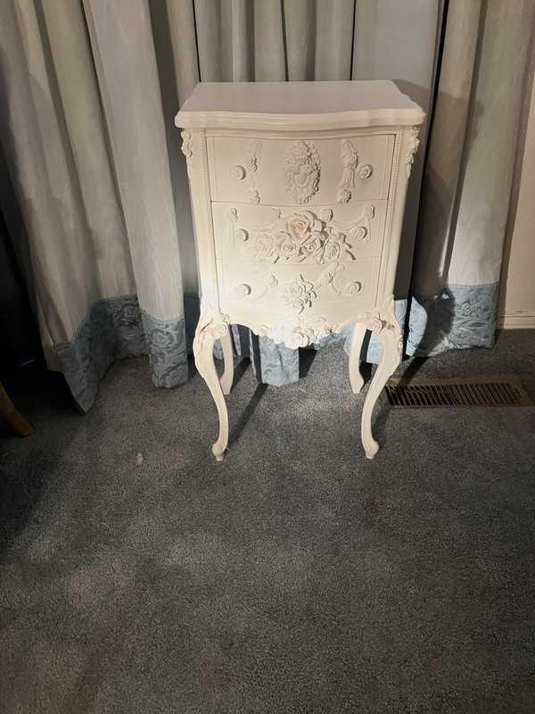 Antique Nite Stands pr.Circa 1890 . Appliqués Applied To Embellish Decor. gallery