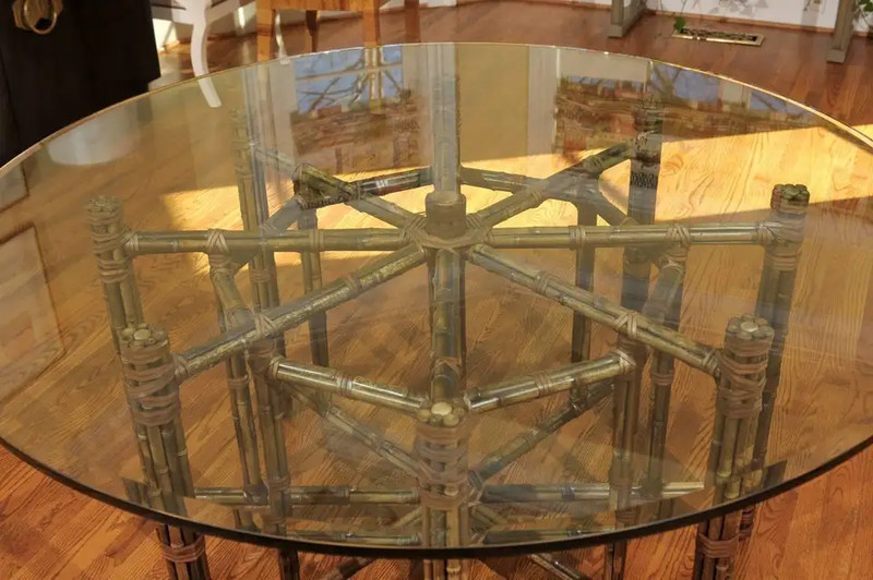 Elegant Circular Dining Table by McGuire gallery