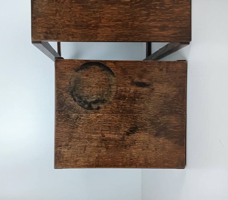 Art Deco antique Nesting stacking side tables design very rare with boards set o gallery
