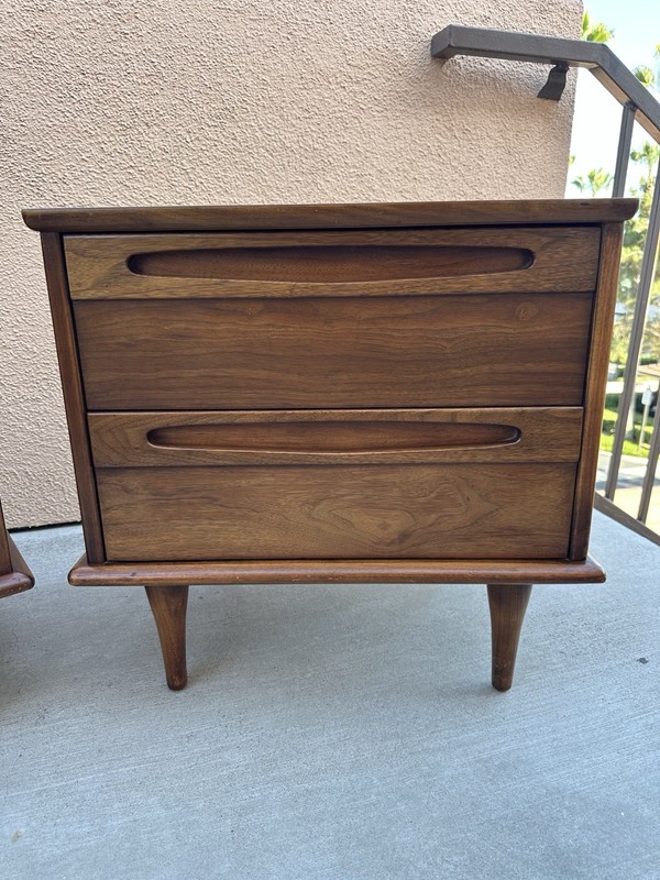 Mid Century Modern 2-Drawer Walnut Night/End Tables by American of Martinsville gallery