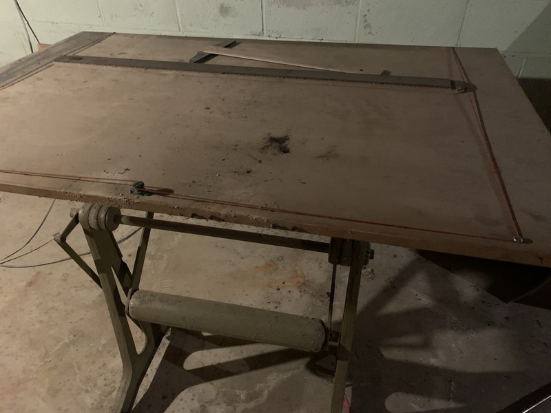 antique cast iron drafting table