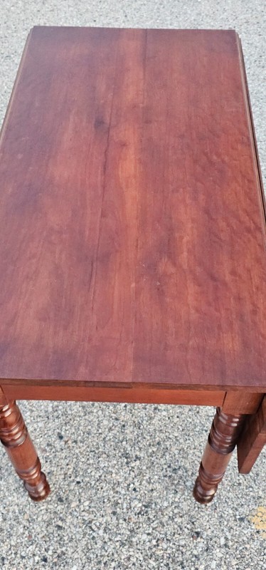 Antique Mahogany Double drop leaf 1800s table gallery