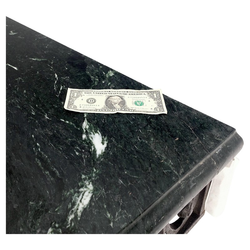 Large Heavy Wall Wrought Iron Base Marble Top Console Hall Entry Table MINT! gallery