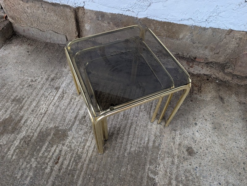 Nesting Tables 3X Side Tables Coffee Table 70S Hollywood Regency Vintage 80S gallery