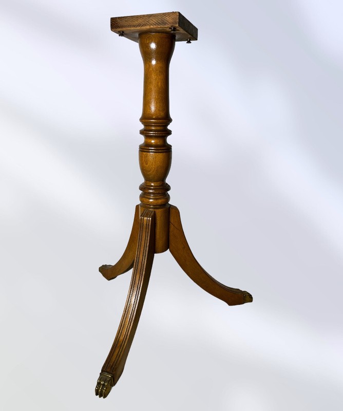 ANTIQUE MERSMAN 3 LEG SIDE TABLE BASE STAND BRASS CLAW FEET 25.5” gallery