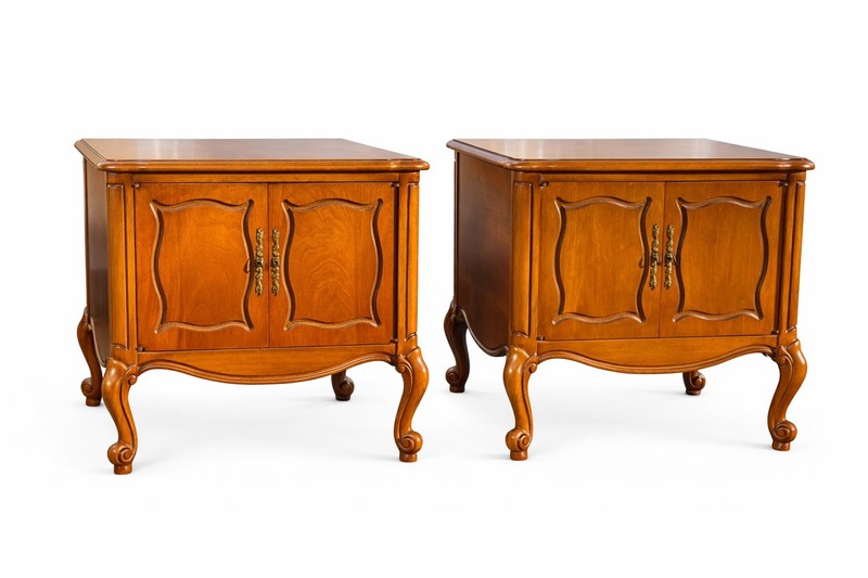 PAIR Lane Solid Wood Cabinets Style 1064-92 Vintage Traditional Style