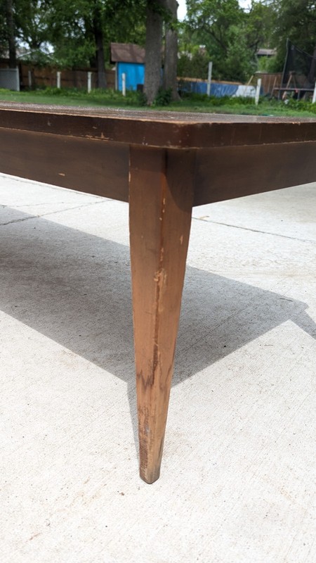 PROJECT Vintage Mid Century Modern Mersman Coffee Table Wood Retro Surfboard 54" gallery