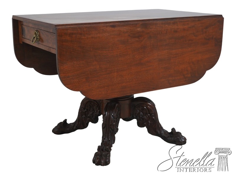 LF71553: American 19th Century Mahogany Empire Style Drop-Leaf Table