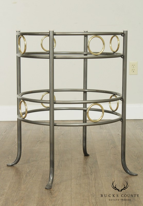 Charleston Forge Pair Circular Iron & Brass Table Bases gallery