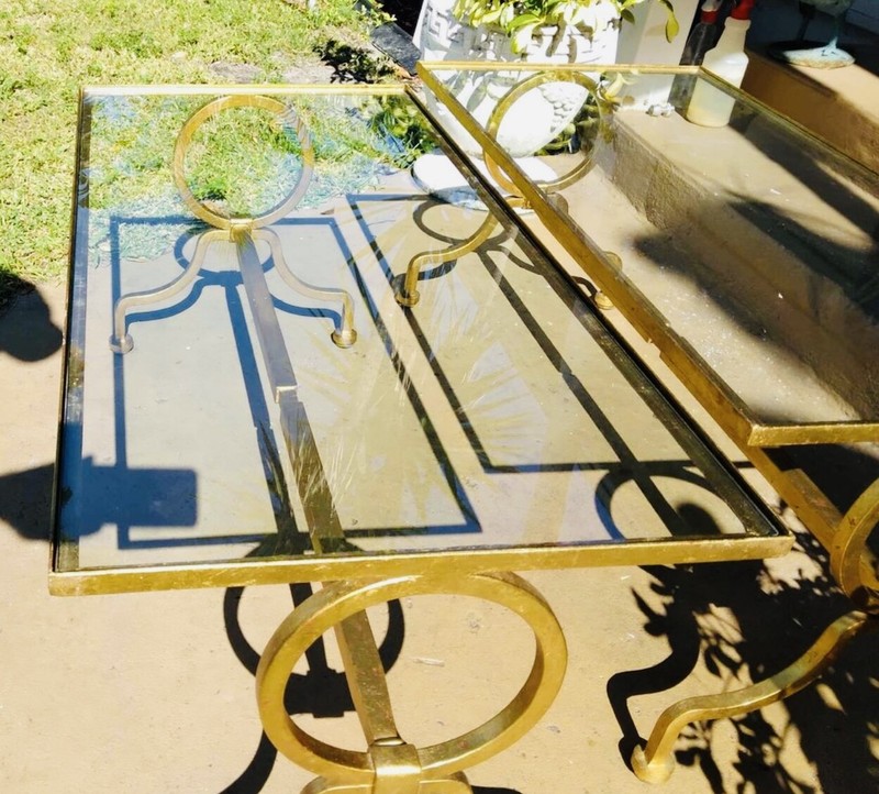 Stunning Wrought Iron 1940’s French Coffee Table after Gilbert Poillerat