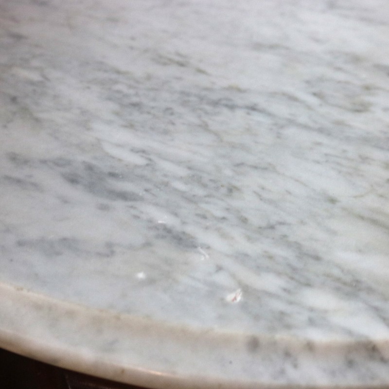 Antique Renaissance Revival Figural Carved Oval Marble Top Parlor Table, c1880 gallery