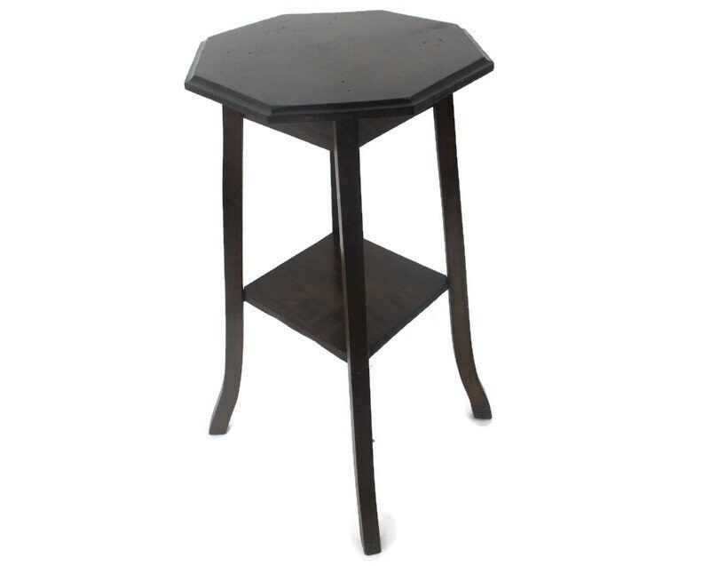 Small Art Nouveau Pedestal Table Plant Flower Stand Side Table 2 Tier Art Deco B