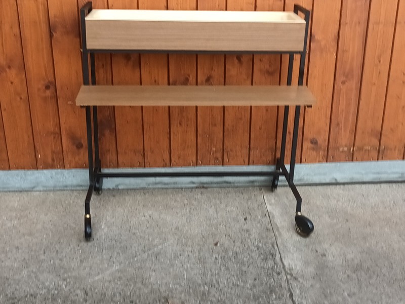 Flower Box Flower Bench Vintage 60s Danish Modern Plant Trolley Flower Stand 60s gallery