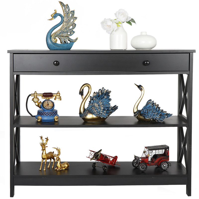 3 Tiers Console Table Side Stand Sofa Entryway Hall Display Side Table Desk gallery