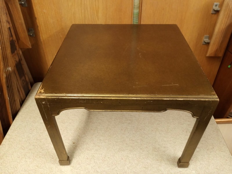 Vintage Gold Wood Signed Mid-Century End Cir 1960s John Colby & Sons Signed