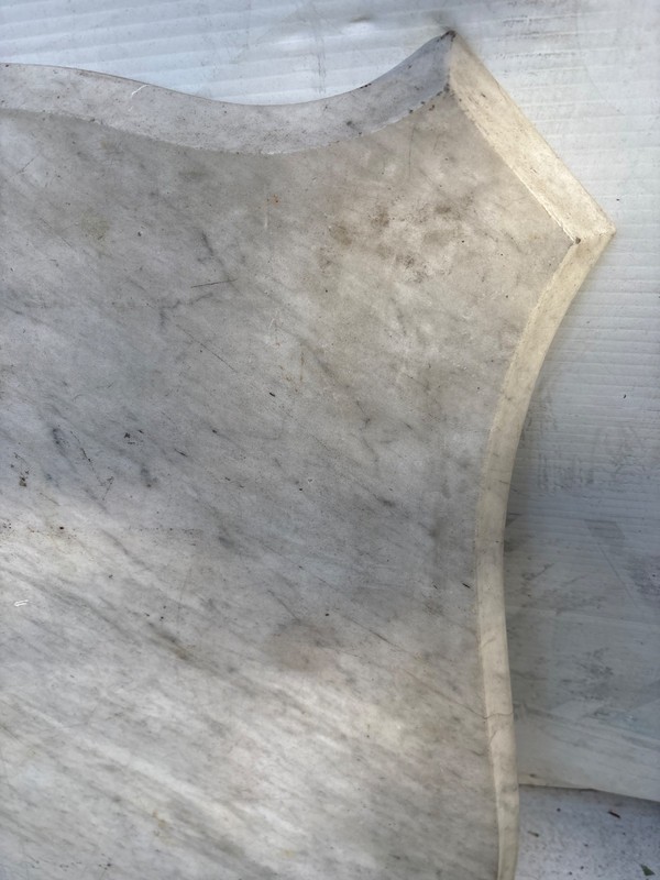 Antique Replacement White Etched 19.5” x 35.5” Marble Top gallery