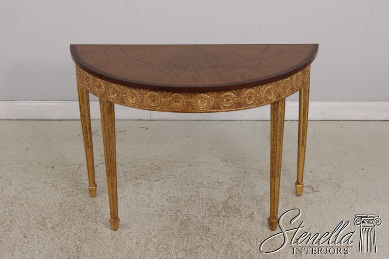 L28431EC: Adam Gold Gilted Satinwood Inlaid Demilune Console Table gallery